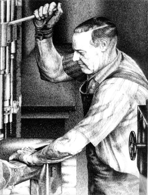 Federzeichnung  org. 86 x 62 cm